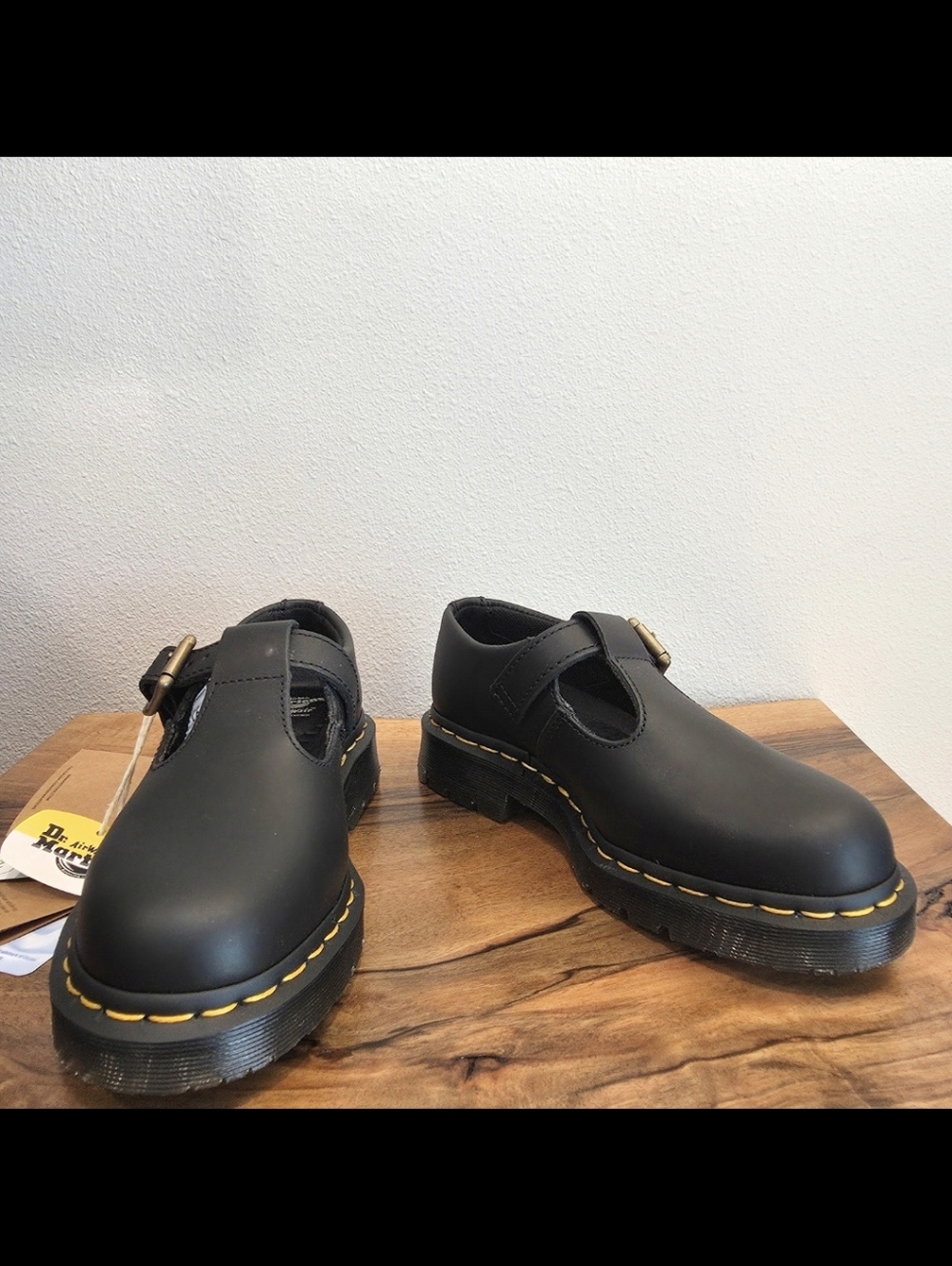 Dr Martens Polley Slip Resistant Black Industrial Full Grain Mary Jane Shoes NWT